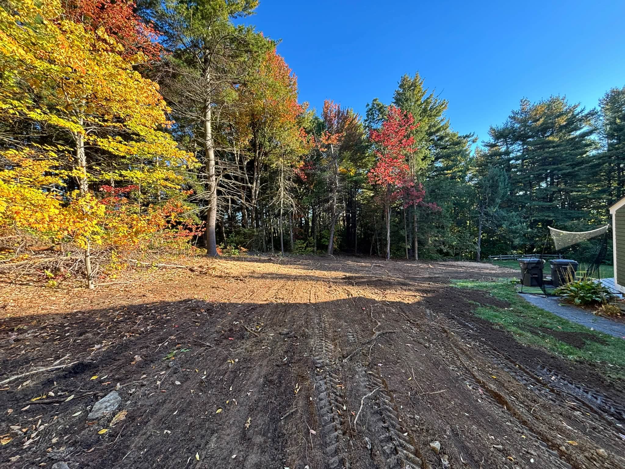 Finished cleared area ready for new grass — Princeton, MA